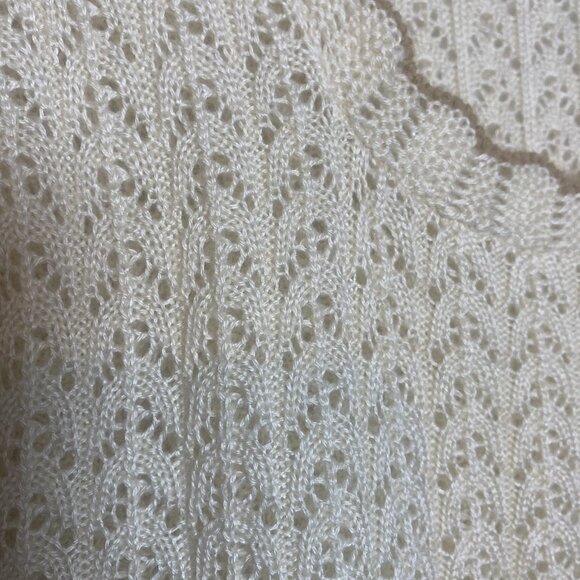 Vintage 60s 70s Sweater Women's S Short Sleeve Acrylic Blend Knit Mod Ziz Zag - Picture 6 of 6